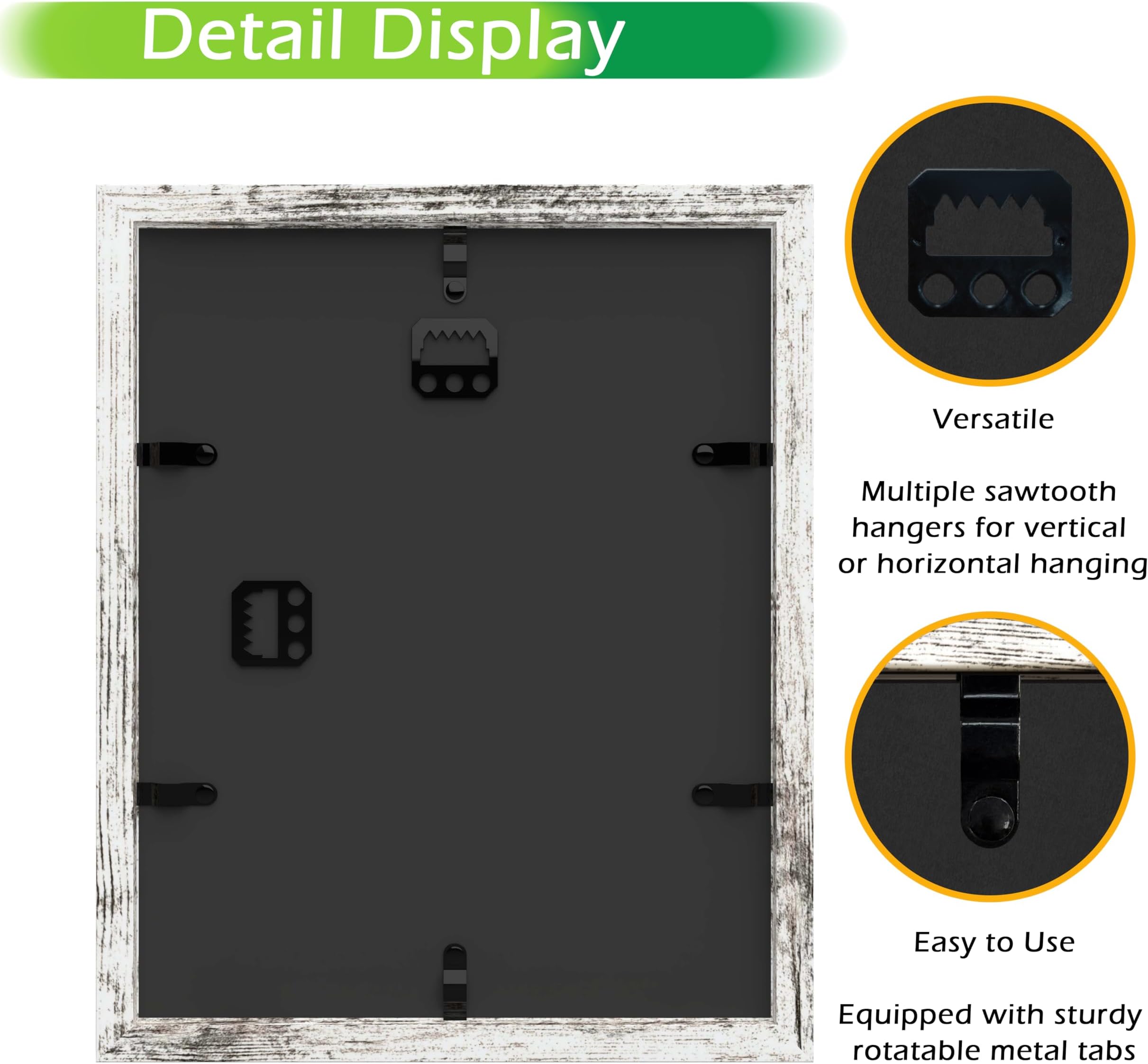 FrameWorks 8x10 Driftwood Wooden Shadow Box Frame – Soft Felt Back, Tempered Glass, and Included Elegant White Ball Push Pins