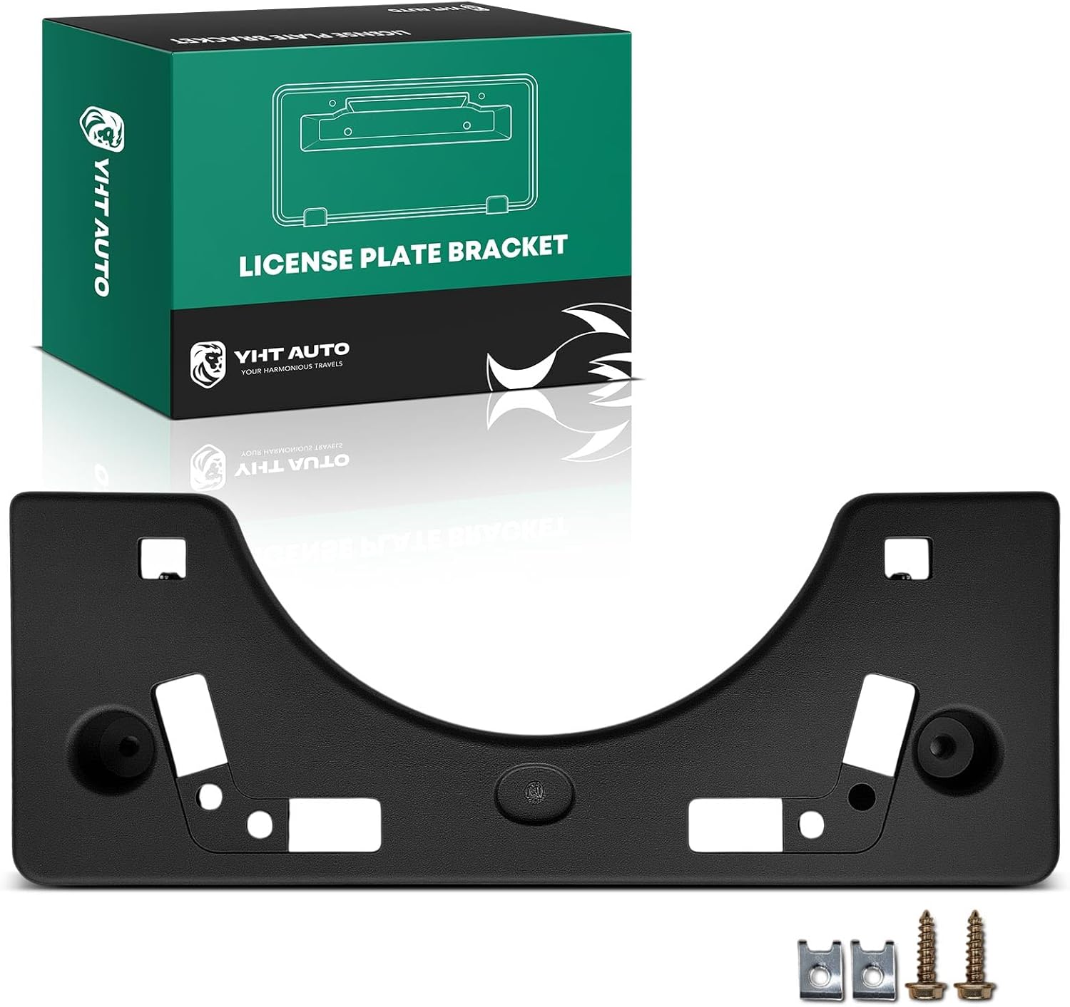 YHTAUTO Front License Plate Frame w/Hardware Compatible with Toyota Prius 2004-2009, Black Bumper License Plate Bracket, No Drill Licence Plate Holder