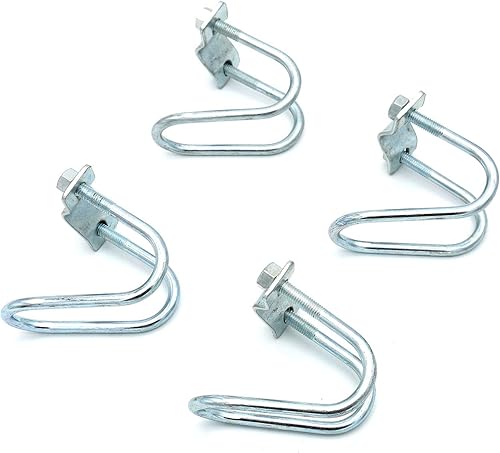 4 clips de tubo de acero galvanizado, hebilla de tubo cruzado, diámetro máximo del tubo de 1.3 pulgadas, tarjeta de 1.3 pulgadas, tubo de acero de