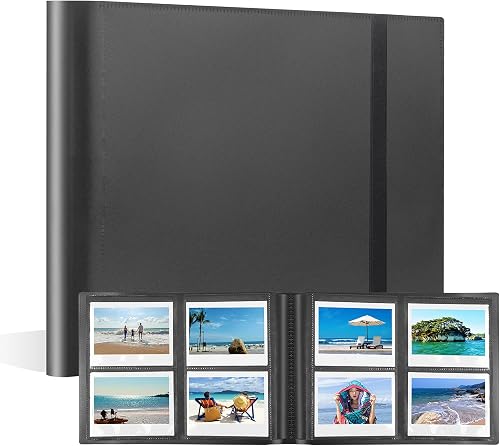 160 Pockets Photo Album for Fujifilm Instax Wide 300 Camera,for Polaroid 600 Photo Album, Albums for Polaroid Now+ Now OneStep2 OneStep+ 600 Instant Film Camera, POP Lab Instant Print Camera (Black)