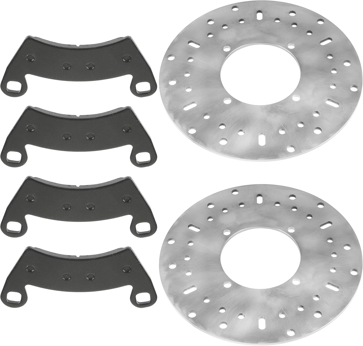 Caltric 2 Front Brake Disc Rotor Pad Compatible with Polaris Ranger Crew 700 4X4 2008-2009 / Xp 700 2008