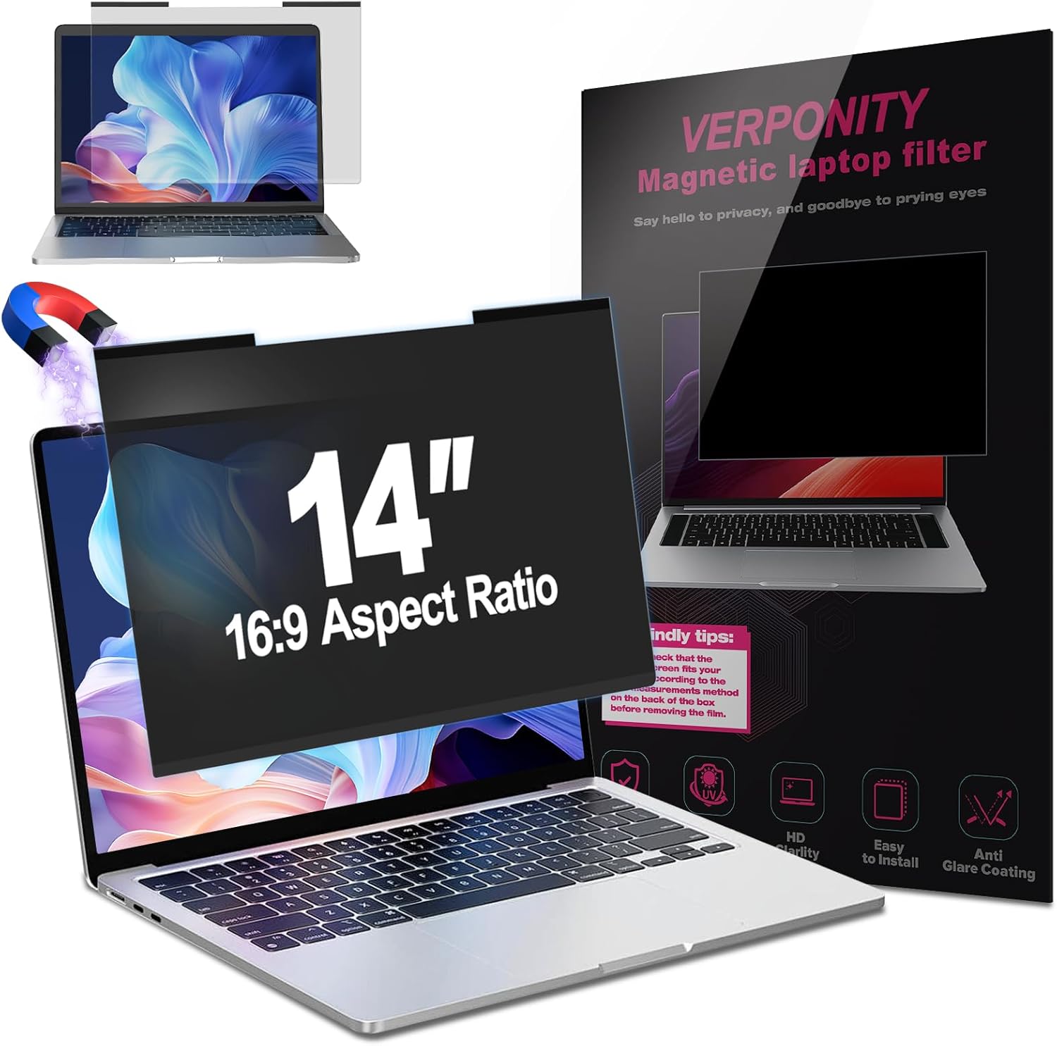 MagLock 14 Pro – Magnetic Laptop Privacy Filter 16:10