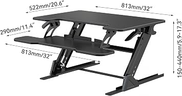 Standing Desk Converter 32 x 24 Inches, Black