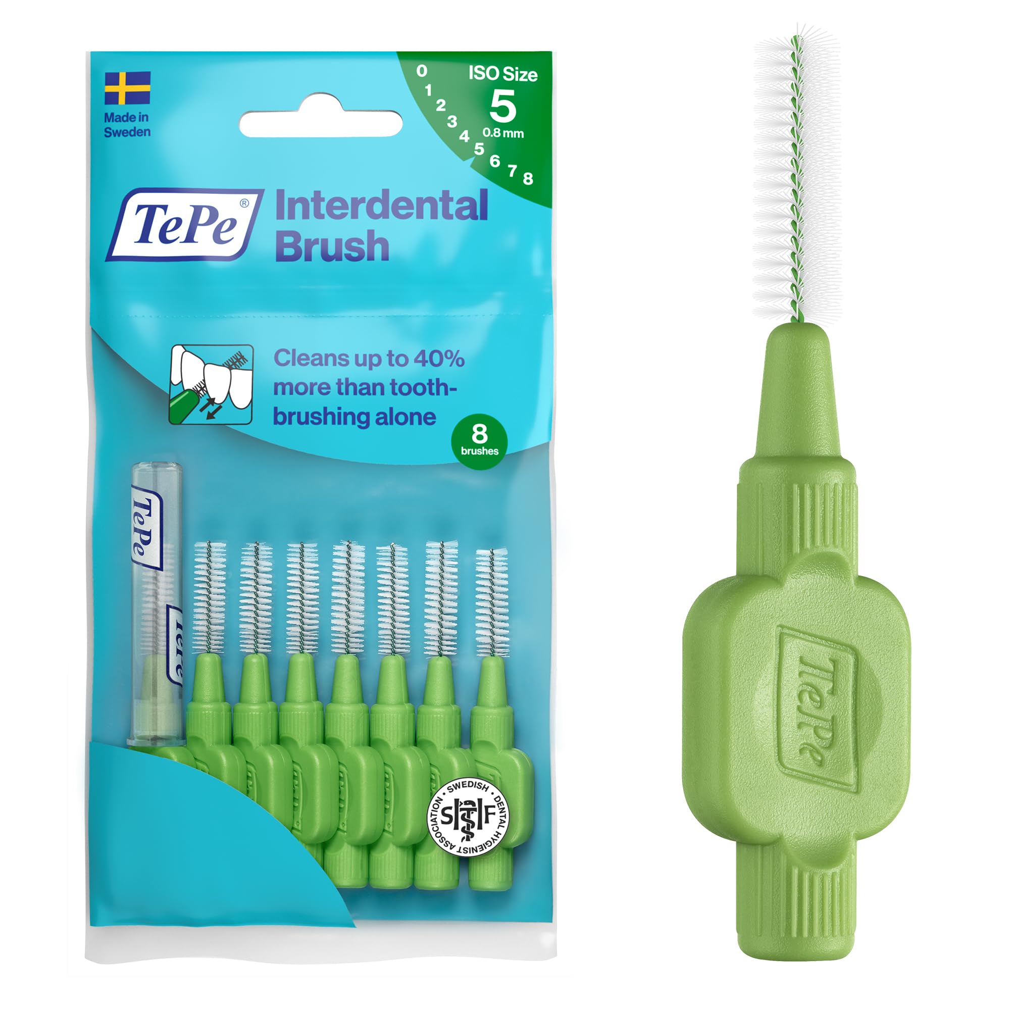 TePe Interdentalbürste, Original, Grün, 0,8 mm/ISO-Größe 5, 8 Stk.
