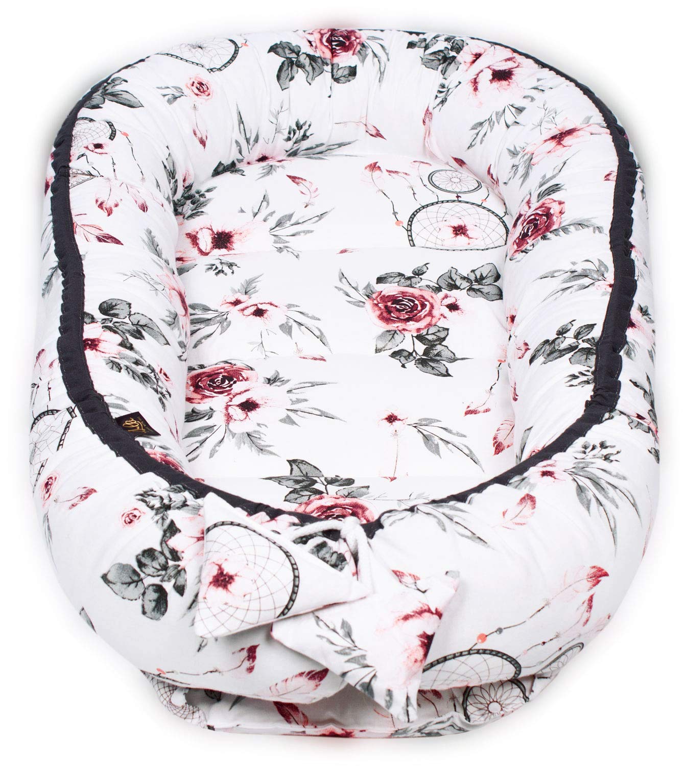 PaLulli nid Douillet 2 Faces nid bébé nid bébé nid nid Voyage lit de Voyage Matelas à Langer lit Doudou, Cocon Cocon pour lit bébé - bébés et Nourrissons, 100% Coton Oeko TEX (rêveurs)