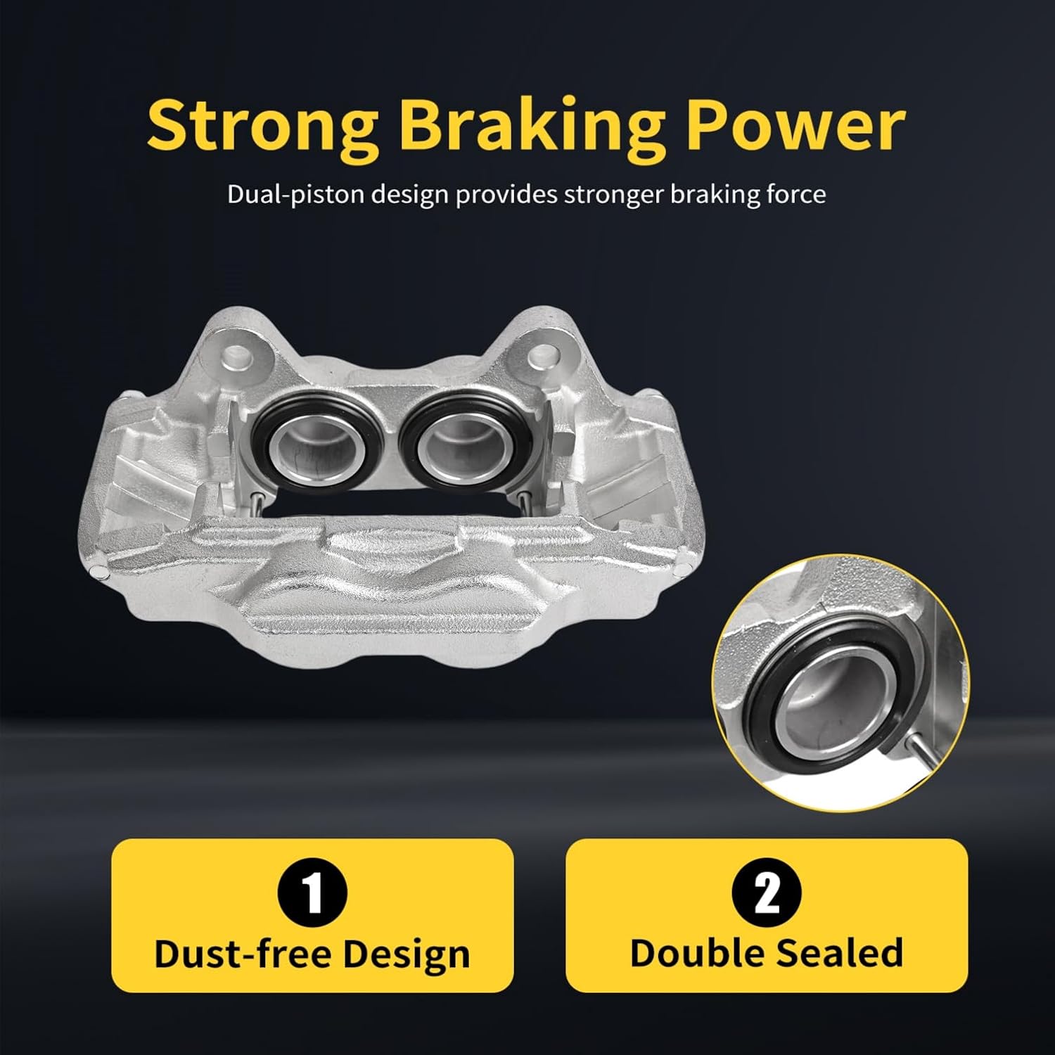 Front Brake Calipers Fit for Toyota Tacoma 2005-2023, 4Runner 2003-2009, Tundra 2000-2006, FJ Cruiser 2007-2014 19-2984