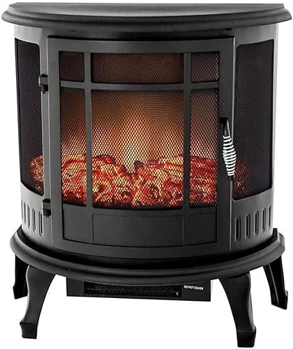 Calentador eléctrico de llama - Chimenea eléctrica para el hogar con calentador con control remoto y termostato efecto de llama logarítmico