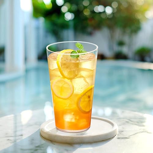 Miniatura 7 de Amazing Abby - Cafely - Vasos de plástico de 16 onzas (juego de 8), vasos de plástico, vasos de estilo restaurante, vasos de grado comercial,