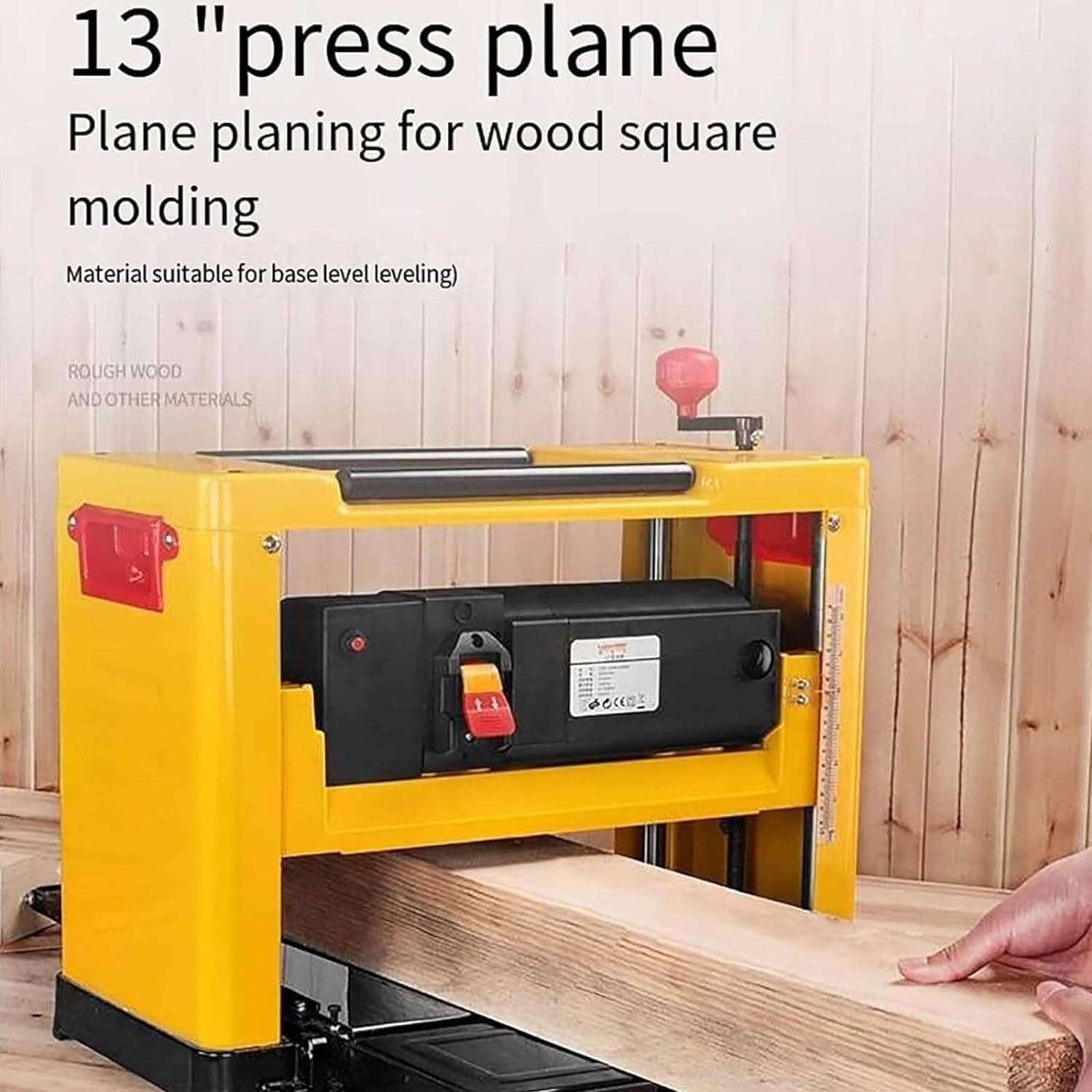 Multi-Angle Adjustable Home Planer 8000RPM, 13 Inch Bench Electric Planer, 2000W Wood Thickness Planer, Planing Depth 0-3mm for Wood Cutting