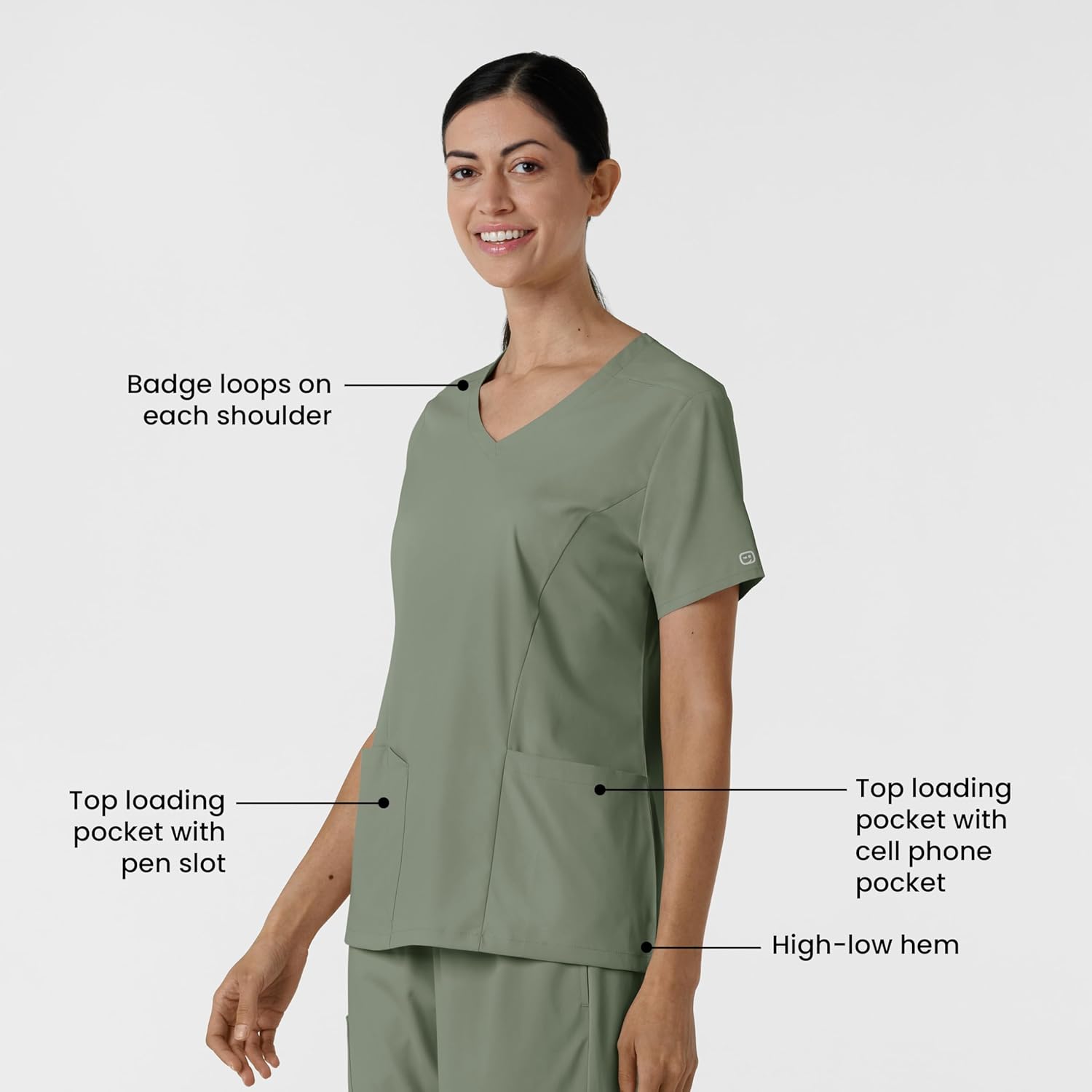 Wink Womens Scrub Top - Image 2