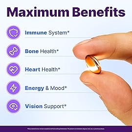 InnovixLabs Vitamin D3 K2-5000 IU Vitamin D3 Plus 600 mcg Vitamin K2 MK4 and MK7 for Max Calcium Absorption, Supports Bone, Immune, Heart Health, 3rd Party Tested, Gluten Free, 60 Softgels