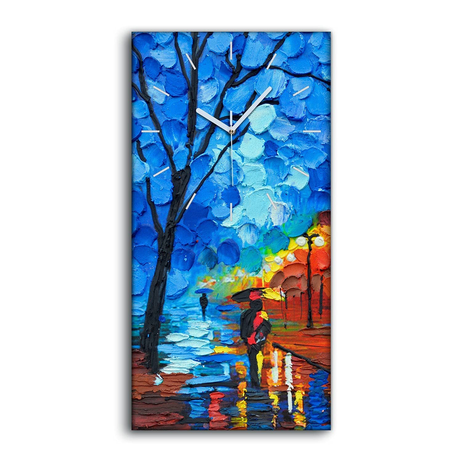 Horloge sur toile 30x60cm park light coloré pour décoration murale