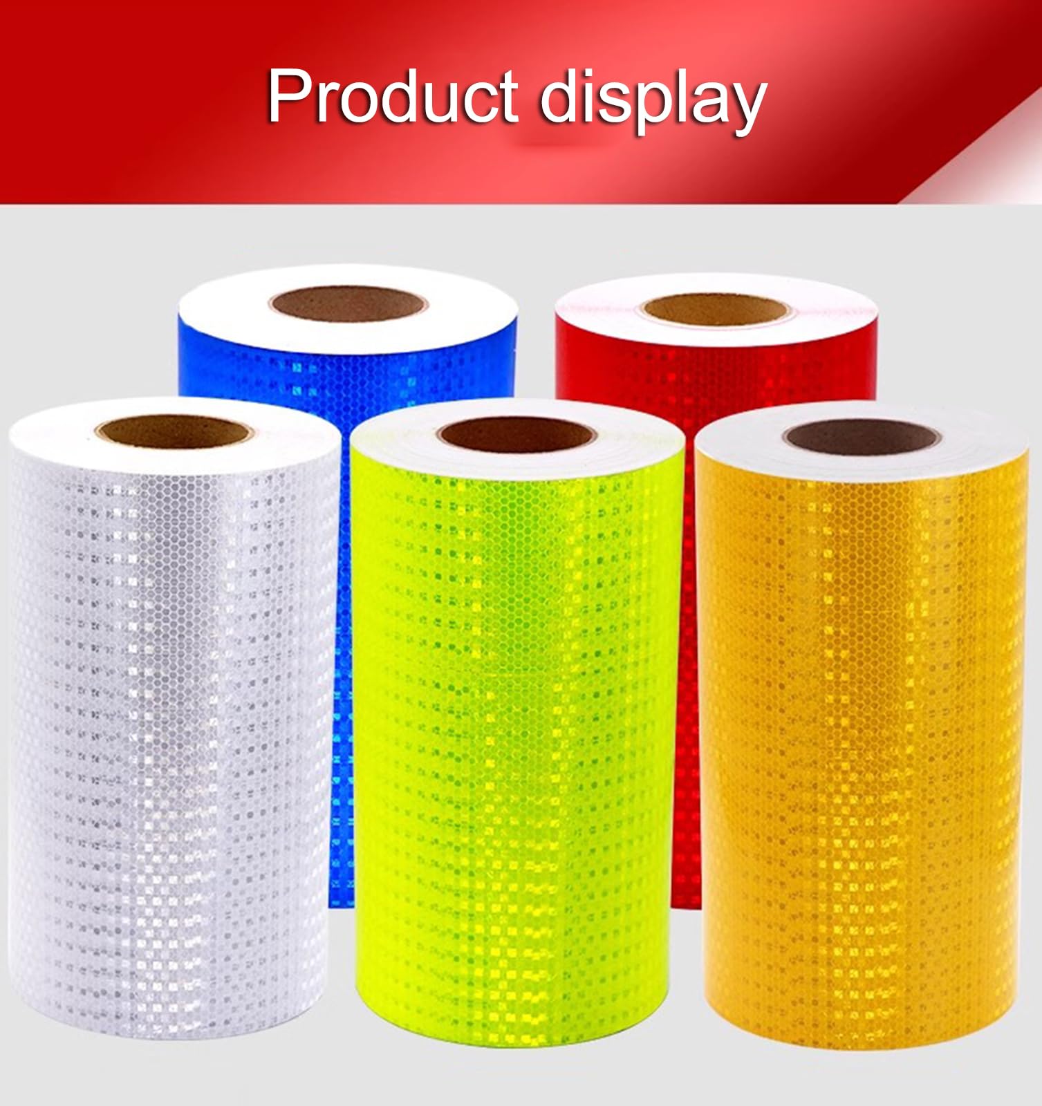 EALLEN 30 Cm De Ancho Cinta Reflectante Adhesiva,Cinta Adhesiva Reflectante Advertencia De Seguridad para Automóviles, Bicicletas, Motocicletas, Camiones,Rojo,10m