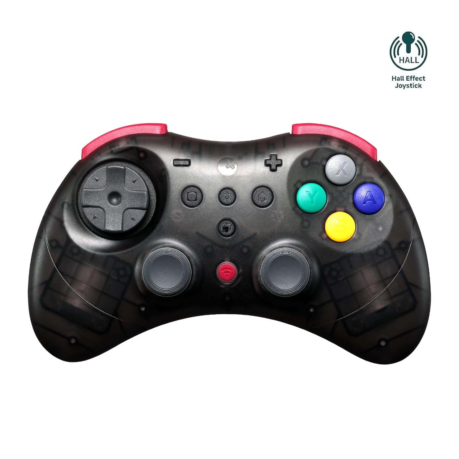 AKNES GuliKit Elves 2 Pro Wireless Gaming Controller for Switch/Switch 2, Windows, iOS and Android - Hall Effect Joysticks, 1000Hz Polling Rate, 3 Rumble Modes, Gyro Aiming - Transparent Black