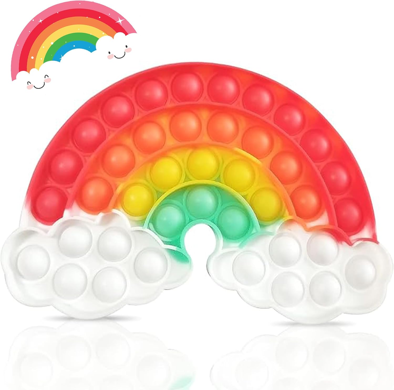 Kids Fidgets Toys, Rainbow Cloud Push Bubble Sensory Toy Gift for Toddler Girls Boys Age 3 4 5-7 Classroom Prize Interactive Game Party Favors Autism Special Need Stress Relief