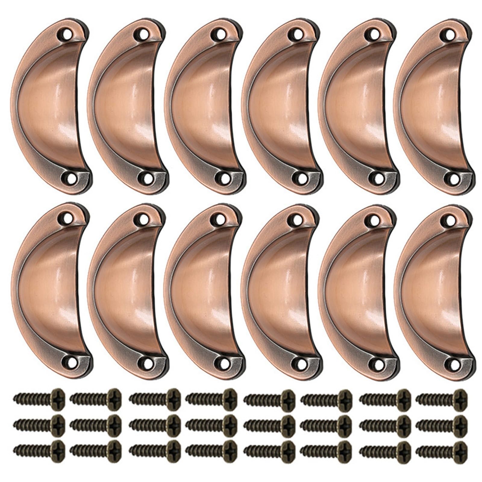 ZHSOAO 12 Pcs Semi Circular Knobs Vintage Drawer Cabinet Resistant Stable Installation for Cabinet Cupboard