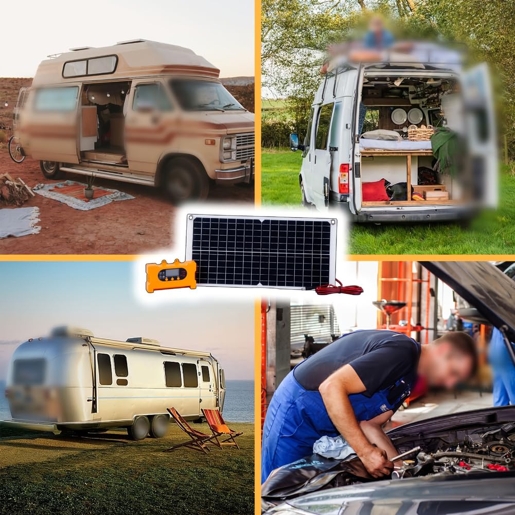 Panel solar portátil de 40 W con controlador de carga rápida, salida USB-C monocristalina para camping, senderismo, aventuras al aire libre, diseño compacto resistente a la intemperie