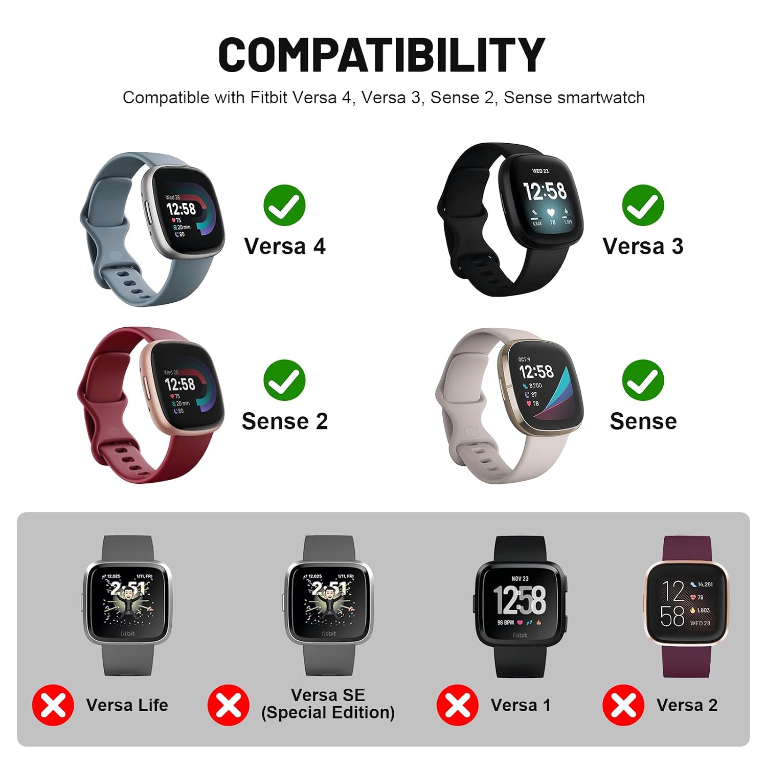 Replacement USB A Charger Cable Compatible with Fitbit Versa 4/ Versa 3/ Sense 2/ Sense, Charging Dock Cord for Versa 4 Smartwatch, 3.3FT image 2