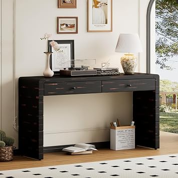 KEVINSPACE Entryway Table Console Tables forEntryway SofaTable with 2 Drawers EntryTable ConsoleTables for Living Room Hallway Wood Foyer Tabls Industrial Farmhouse AccentTable Distressed Black