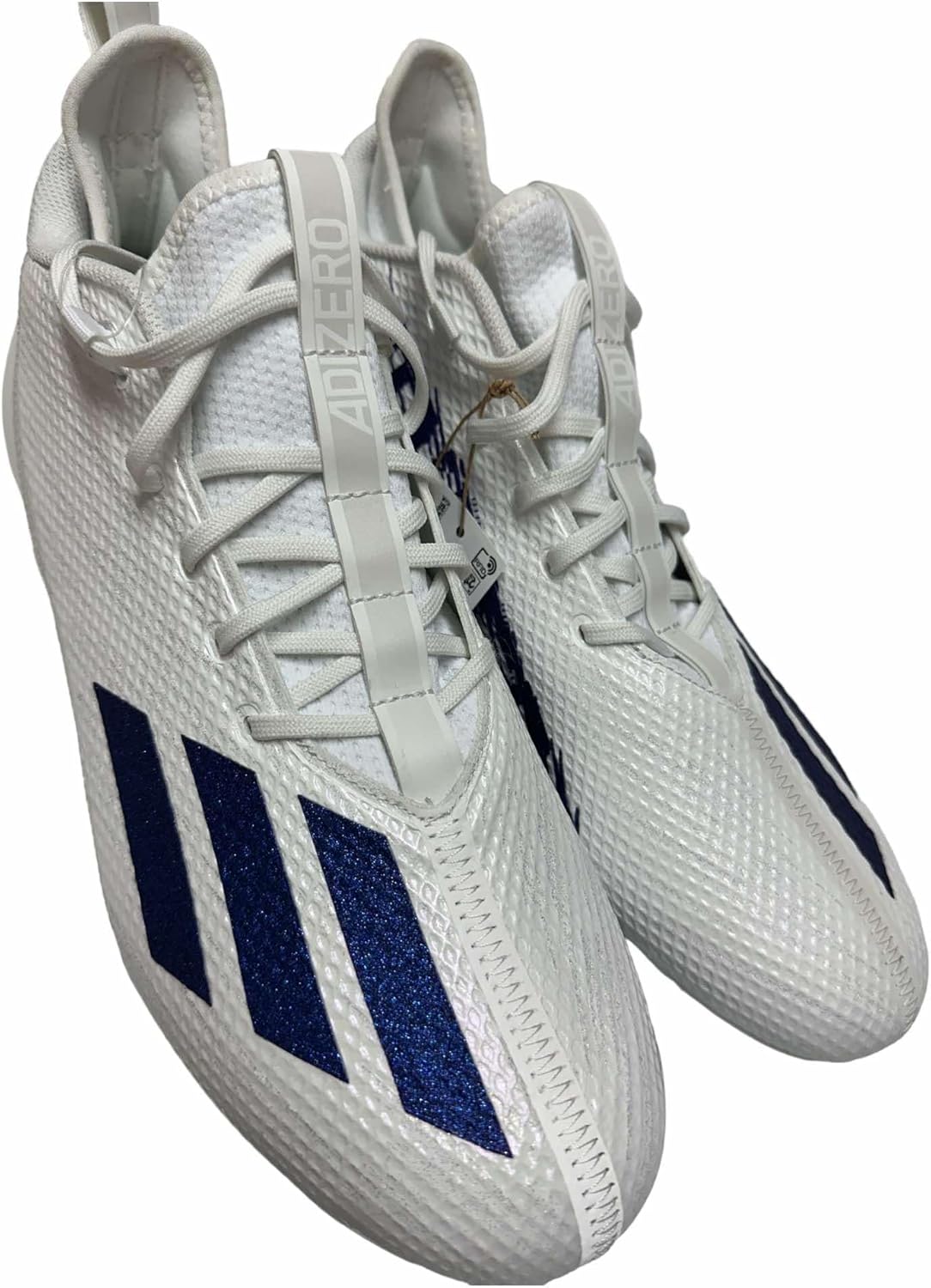 adidas Men's Adizero Scorch Football Cleats Shoes White/Royal Blue #HP8753 - Size Men's 14 - Image 2