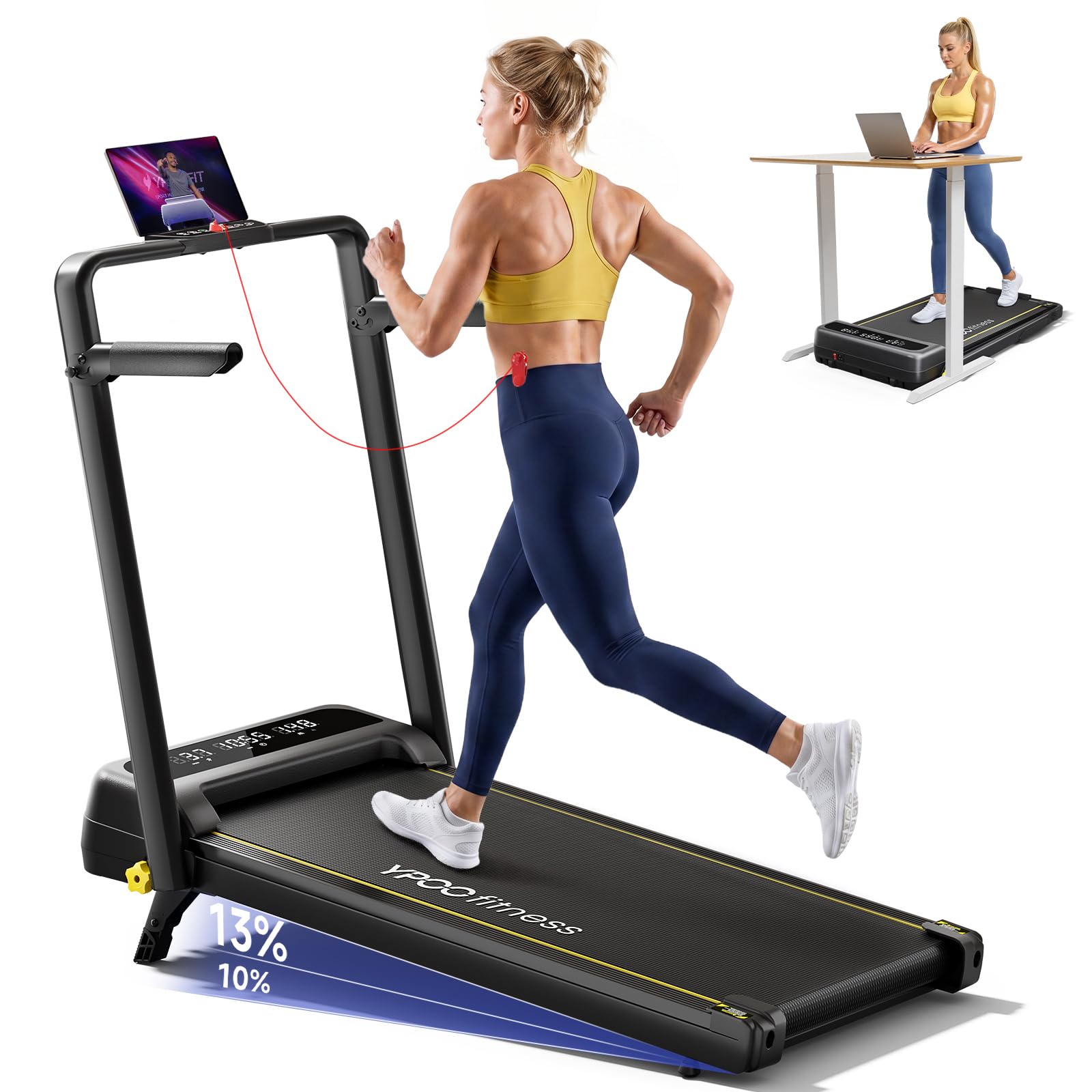 YPOO Walking Pad with Handle Bar