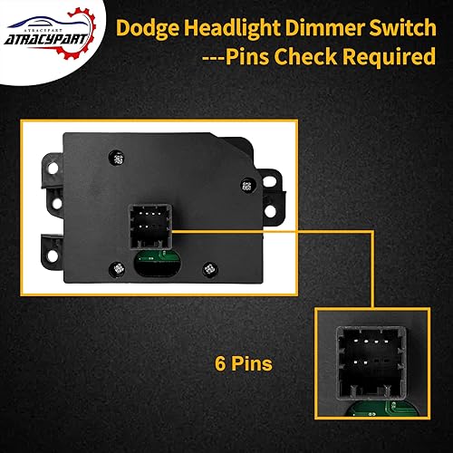 Miniatura 4 de Interruptor de faros delanteros Interruptor de lámpara de conducción con luz antiniebla, luz de carga  Reemplazo para Dodge Ram 150025003500