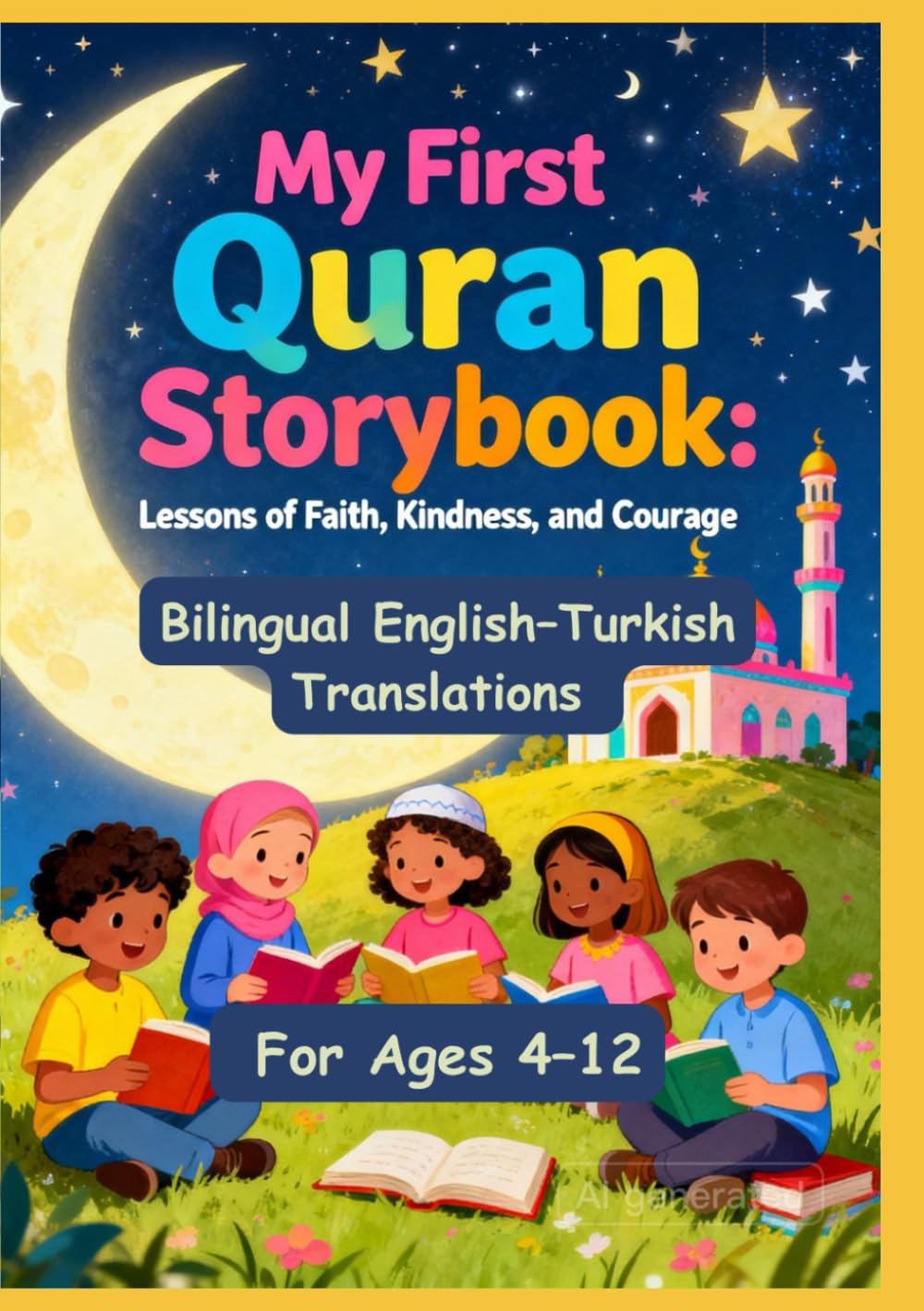 My First Quran Storybook: Lessons of Faith, Kindness, and Courage | Bilingual English–Turkish Translations | For Ages 4–12