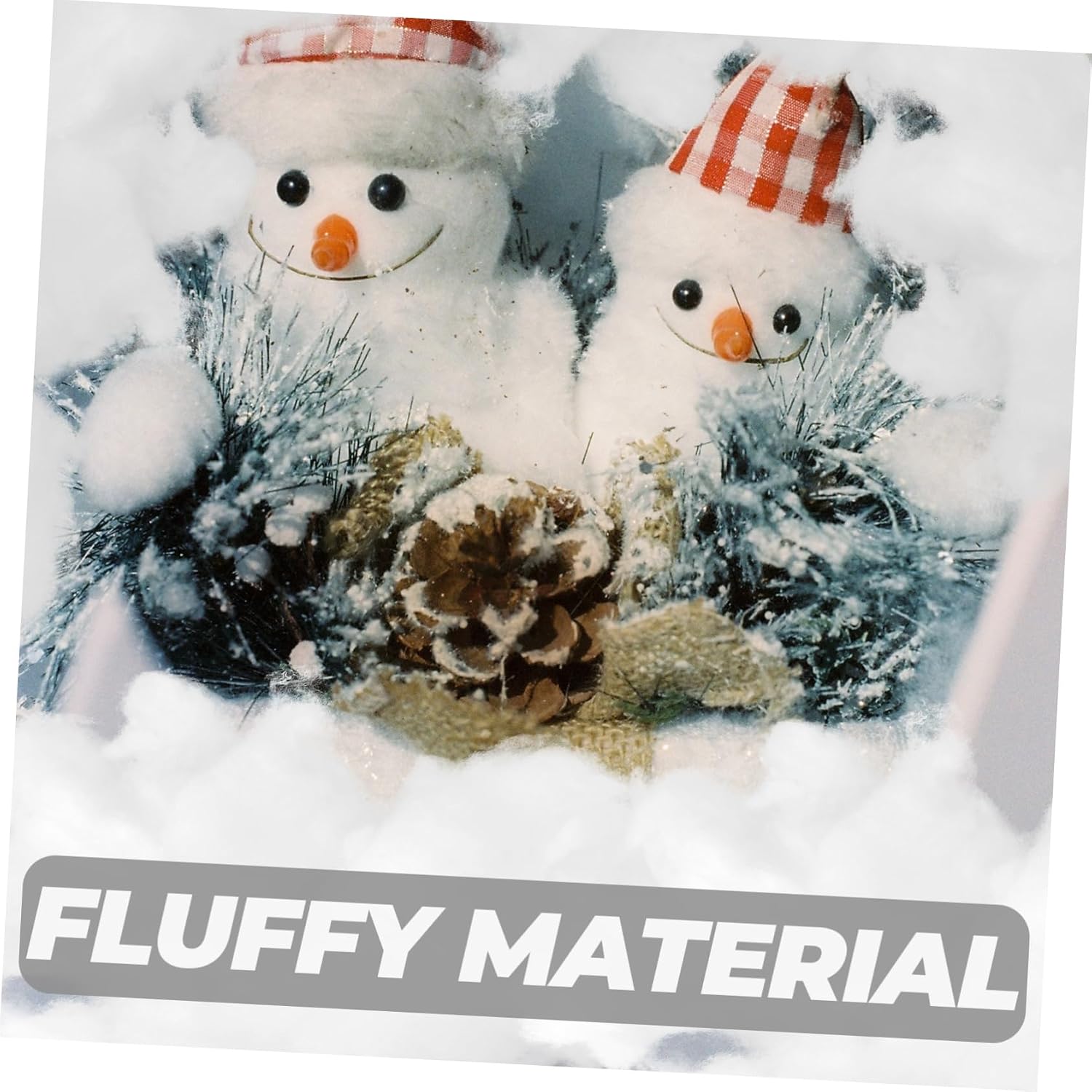 2bags Artificial Snow Decoration Fluffy Cotton Fake Snow for Christmas Tree and Party Soft and Comfortable for Village Display Crafts and Table Decor