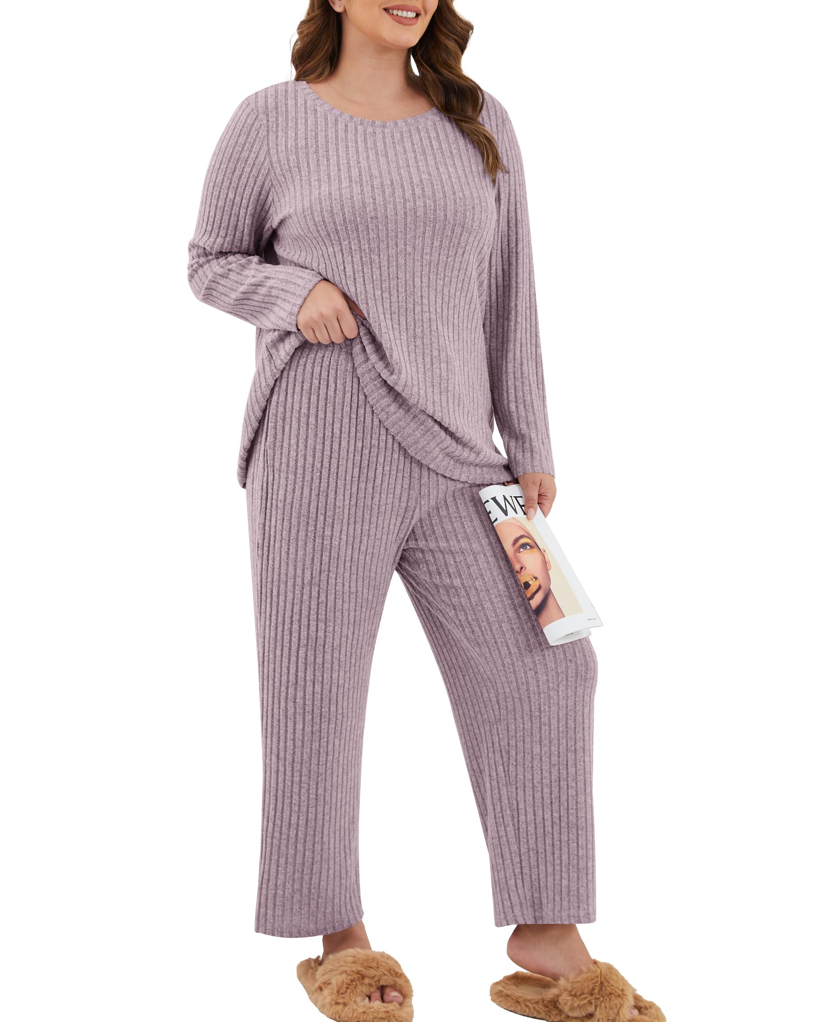 ZHUHOUSE Womens Plus Size Lounge Pajamas 2 Piece Pj Sets