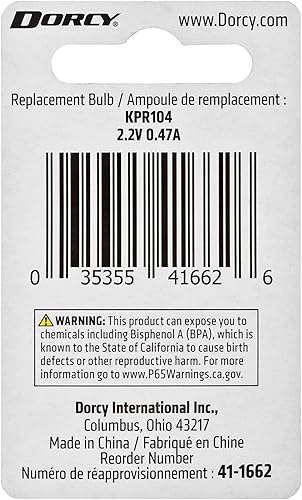 Miniatura 2 de Dorcy - 411662 2C2AA-2.2 voltios, 0.47 A base de bayoneta Krypton bombilla de repuesto, paquete de 2 (41-1662) transparente