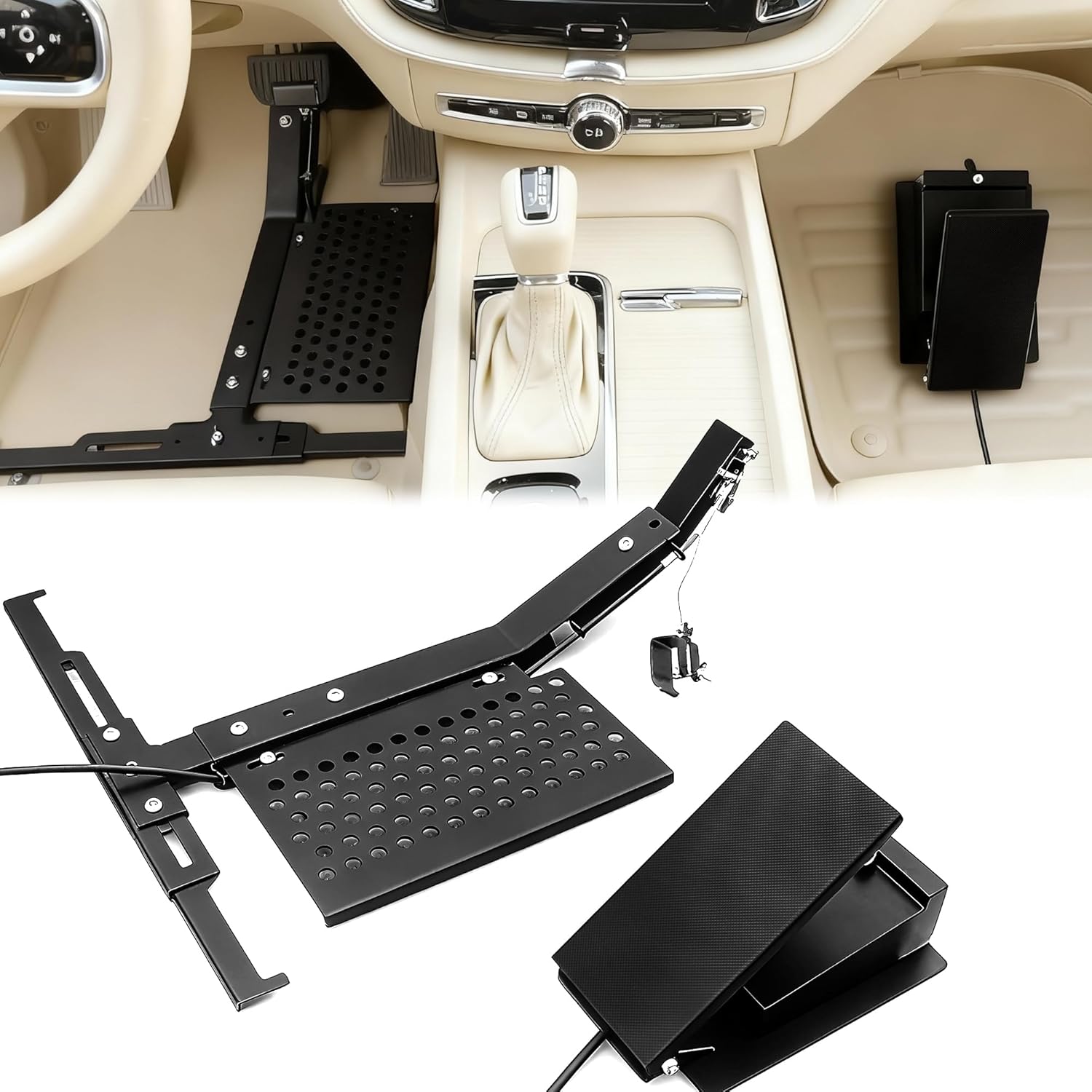 Passenger Side Brake Pedal for Driver Assist Device - Training Brake Pedal with Base Bracket, Easy to Instal lIdeal for Student and New Drivers Learning to Drive a Car Safely