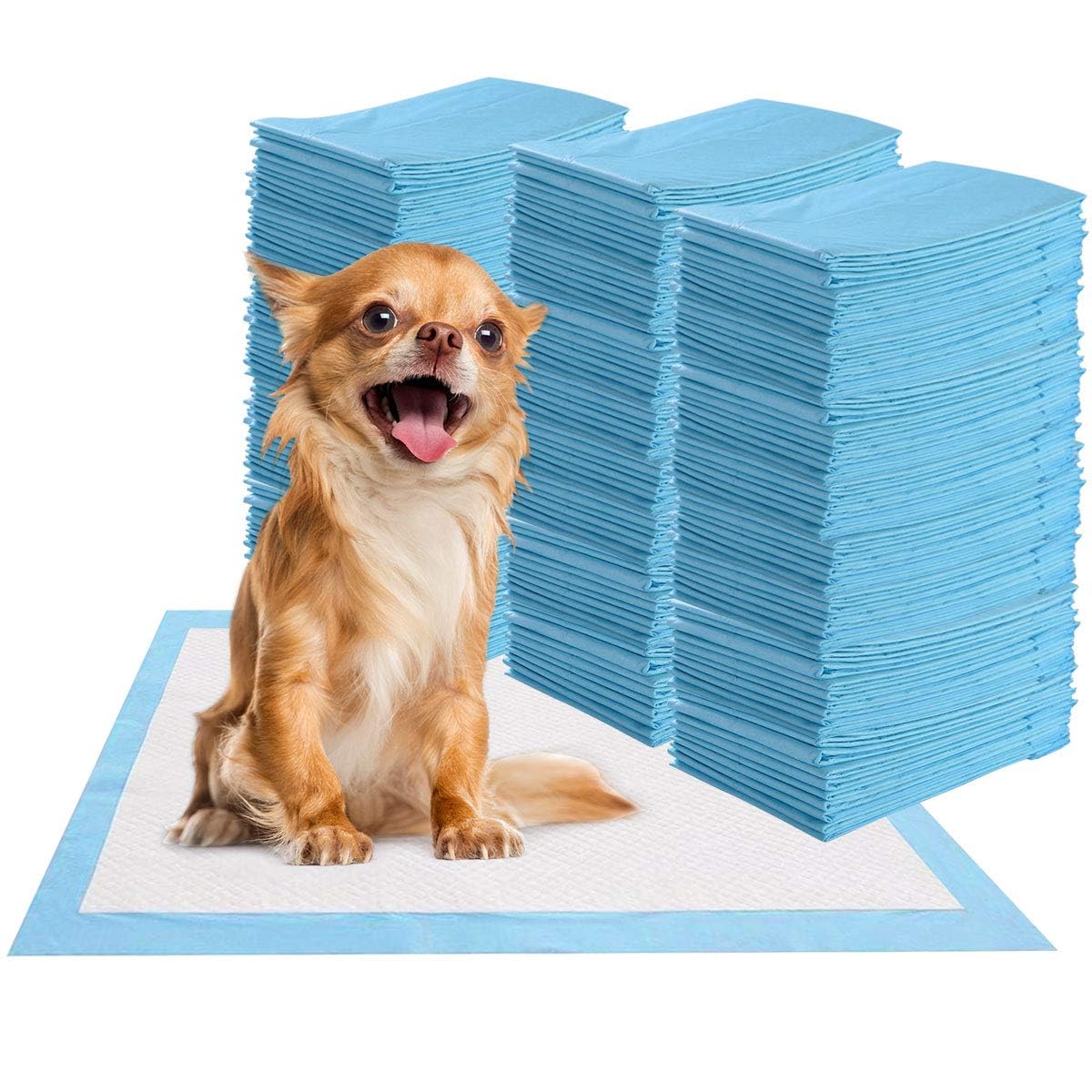 RELAX4LIFE 150 x Almohadillas Higiénicas Desechables de 5 Capas para Cachorros, Almohadillas de Fieltro de Fibra y Papel Flotante para Perros de Todas Las Edades, Ultraabsorbente (60 x 90 cm)