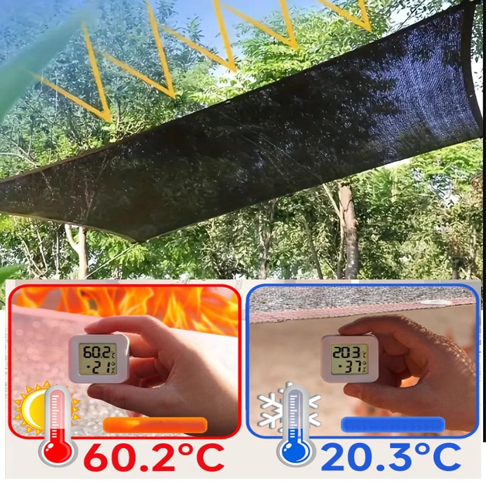 Siatka przeciwsłoneczna do ogrodu na zewnątrz, odporna na promieniowanie UV, markiza do patio, balkonu i szklarni, prostokątna, 3 m x 12 m, idealna do roślin i przestrzeni na zewnątrz