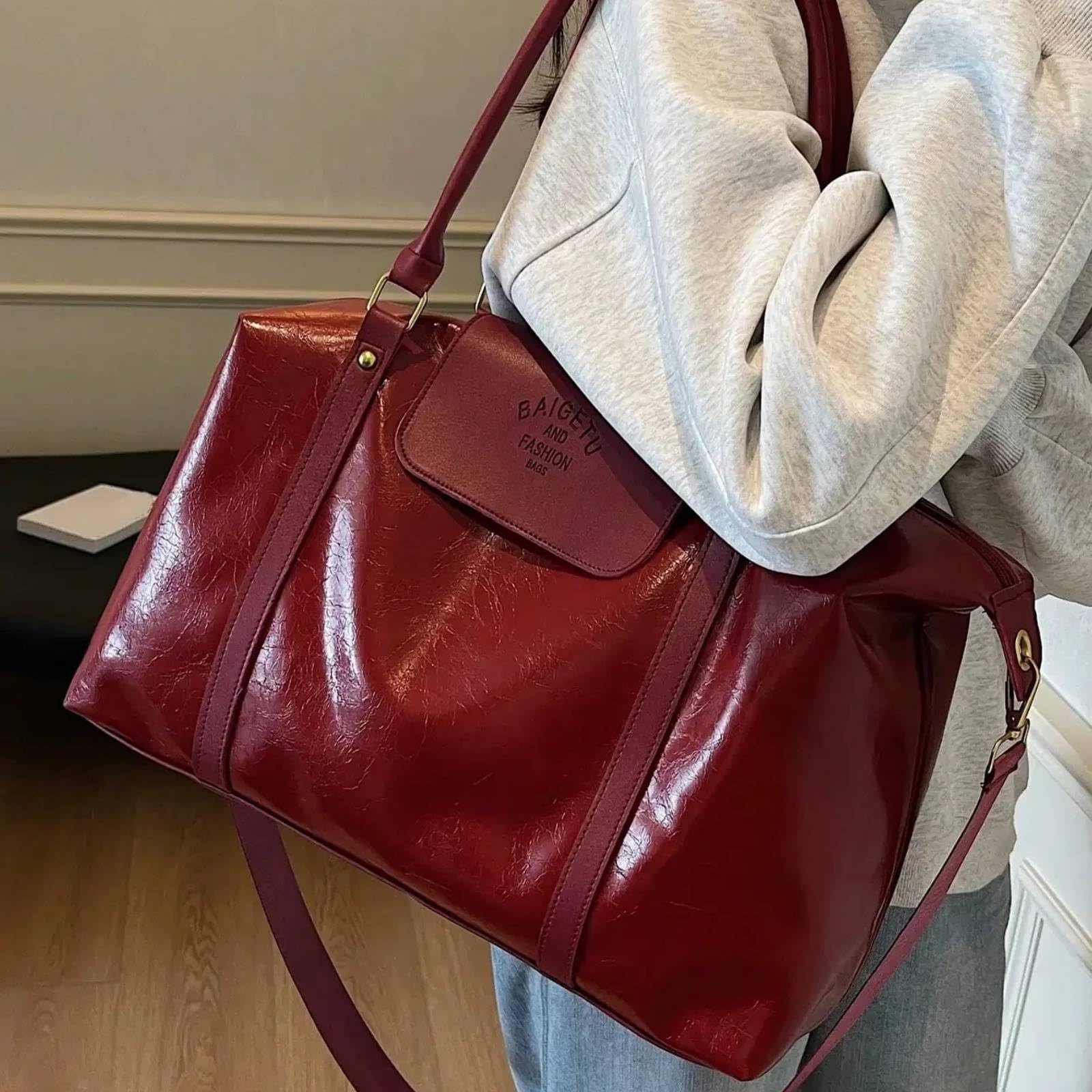 Bolsos de Mujer Bolsa Crossbody PU Gran Capacidad para Viajes Informales
