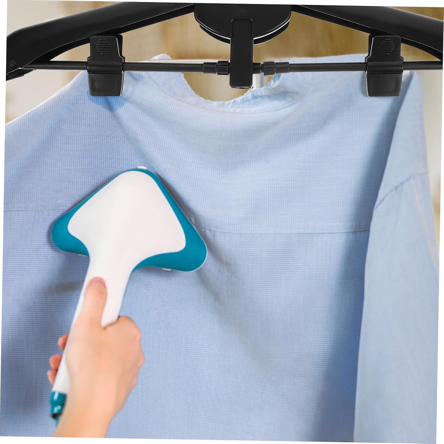 Folding Clothes Hanger Garment Steamer Hanger Ironing Machine Accessory Duct Multi-Purpose Organizer