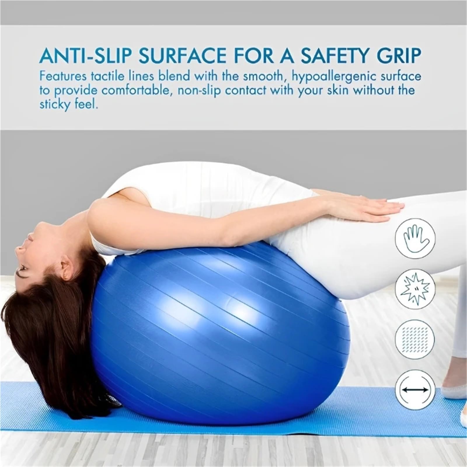Pelota Ejercicio Pelota Grande Suave for Yoga, Pilates, Gimnasio, Entrenamiento físico, Pelotas de Ejercicio, Equipo PVC for el hogar a Prueba explosiones, 45CM-95CM