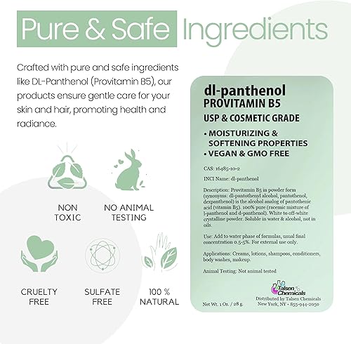 Miniatura 4 de Provitamina B5 en polvo dl-pantenol DIY pantenol solución de pantenol y pantenol para el cabello y la piel hidratante (1 onza 0.99 oz)