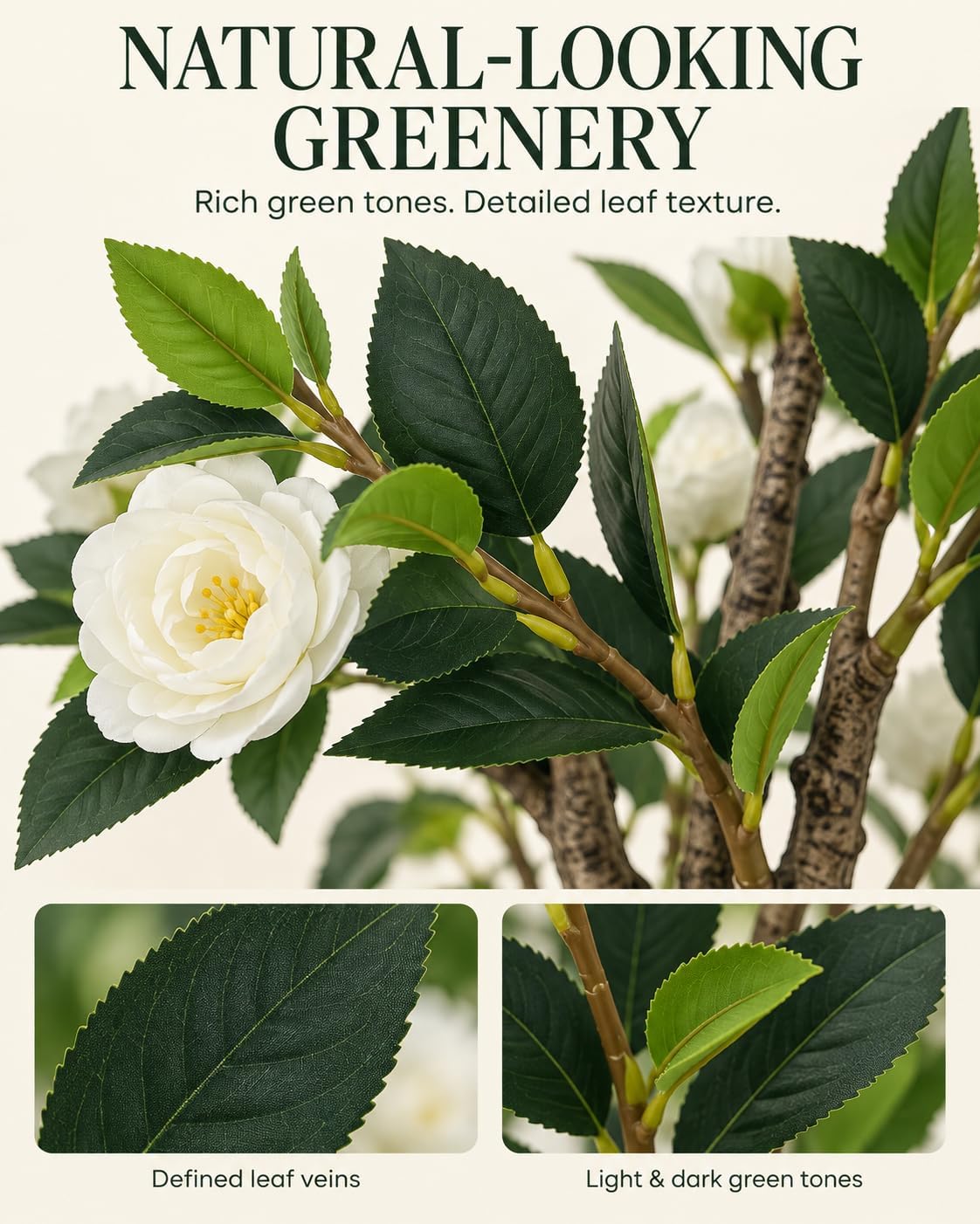 Artificial Camellia Tree 3FT 2Pack for Indoor Outdoor Porch Patio Office