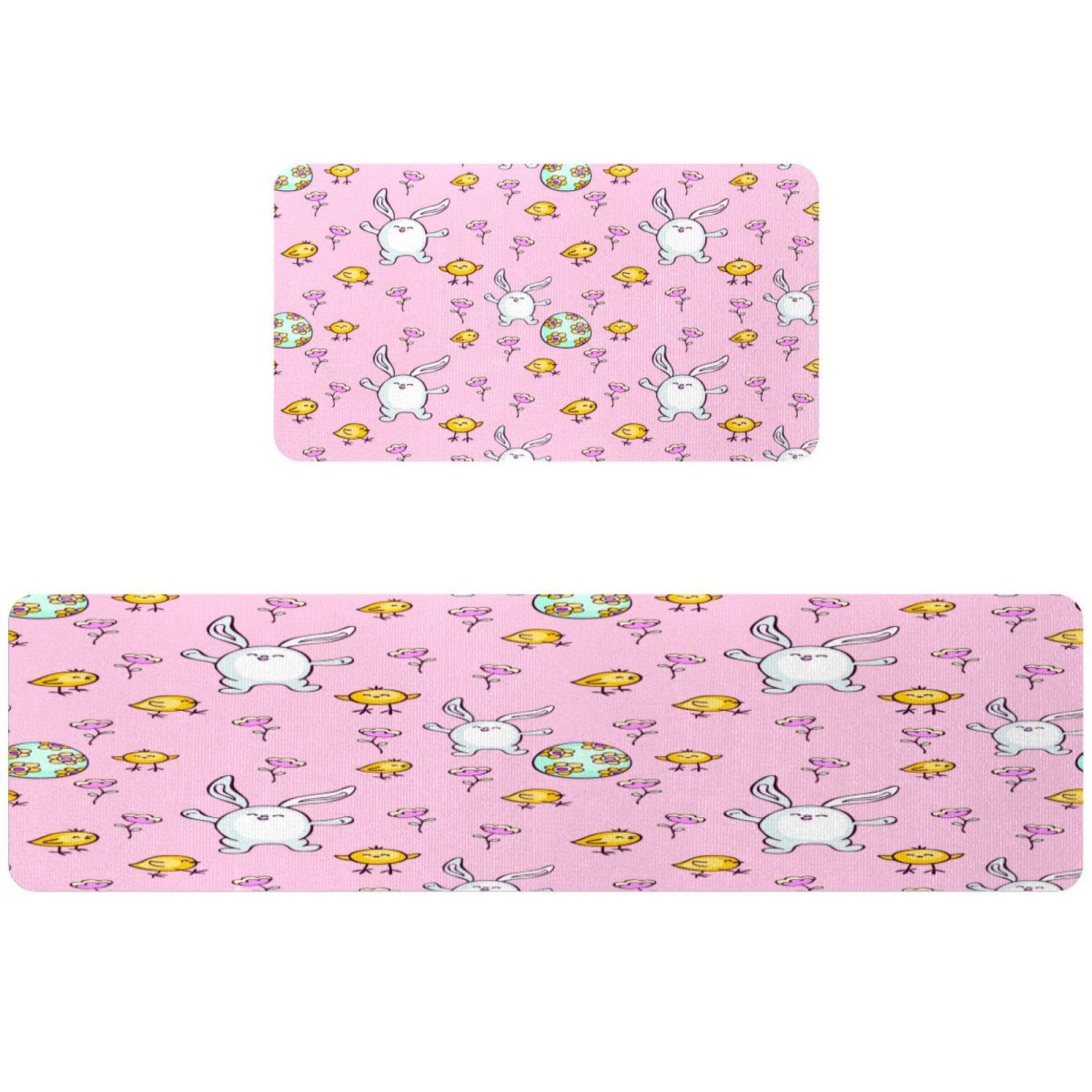 Tapete de cocina para pasillo y cuarto de lavado con conejos 1