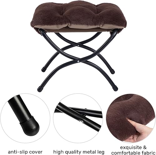 Miniatura 6 de HollyHOME Silla perezosa con otomana plegable, sillón cómodo y reposapiés plegable, sofá de ocio silla de lectura y reposapiés para sala de estar,