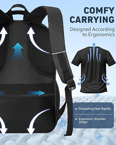 Miniatura 5 de Mochilas escolares para adolescentes y niños, mochila para laptop para hombre, bolsa de computadora universitaria con puerto de carga USB para