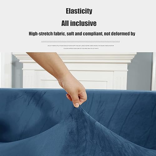 Miniatura 3 de HUAOSCN Fundas de sofá de terciopelo para sofá en forma de L, funda elástica de 3421 asientos, protector de muebles para sala de estar con 1 funda