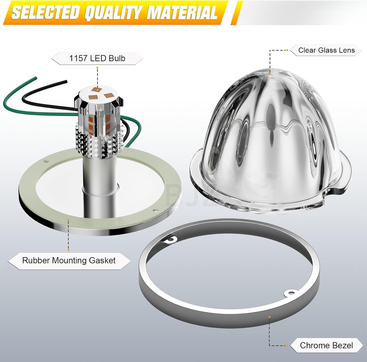 BJZ 4Pcs Amber Watermelon LED Lights w/High & Low Lighting, Watermelon-shaped Side Marker Clearance Tail Top Cap Roof Lights for 12V Trailer Truck Semi-trailer Heavy-duty Truck Bus Van Golf Cart