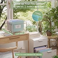 Vista 2 de Extra Capacity Hanging File Folders, 3.15" Reinforced Wheat Straw Expanding Hanging Folder Letter Size, Heavy Duty for Filing Cabinets, File