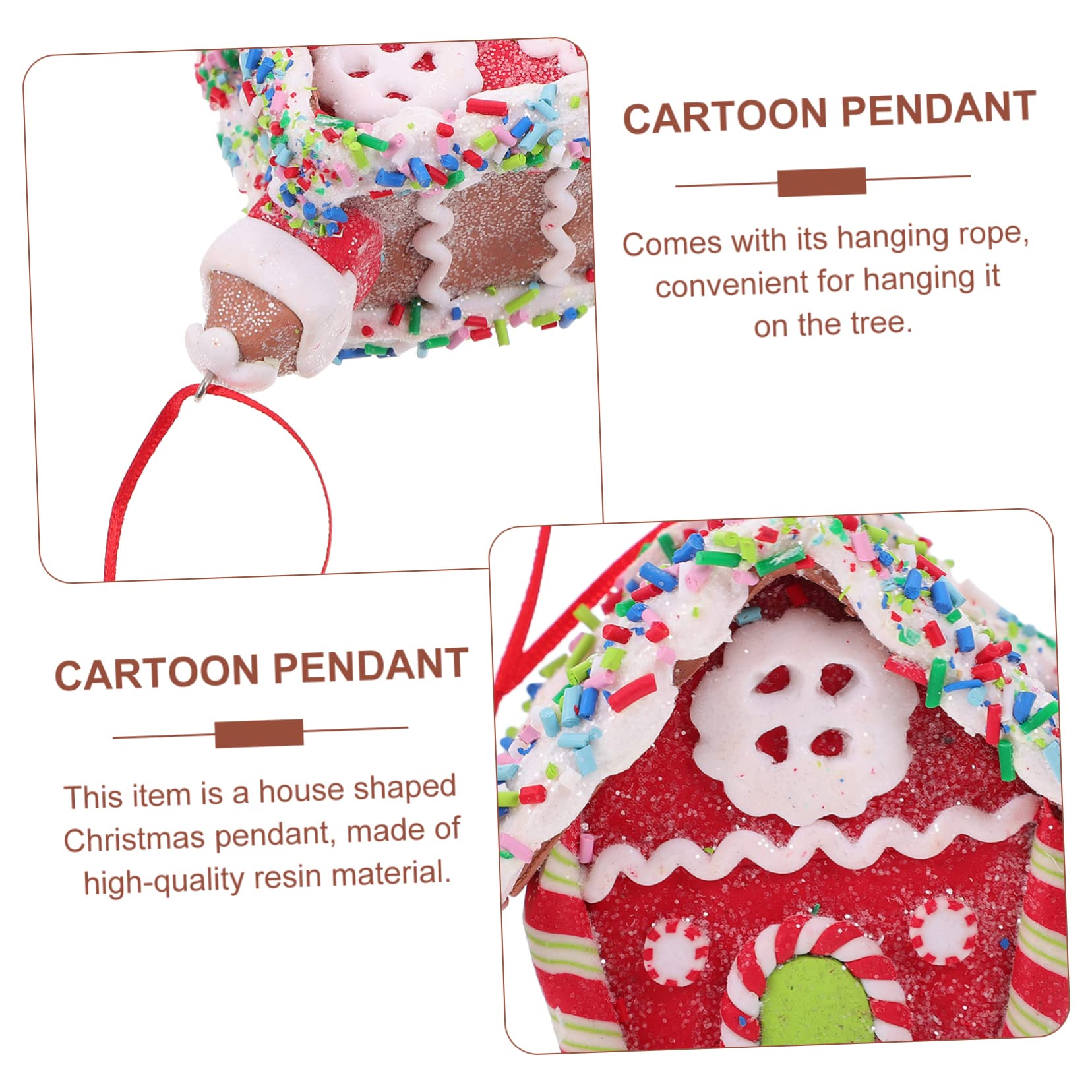 Zerodeko 3 Pezzi Decorazioni Per Lalbero Di Natale Ornamenti Per Lalbero Di Natale Appesi A Forma Di Casa Materiale in Resina Decorazione
