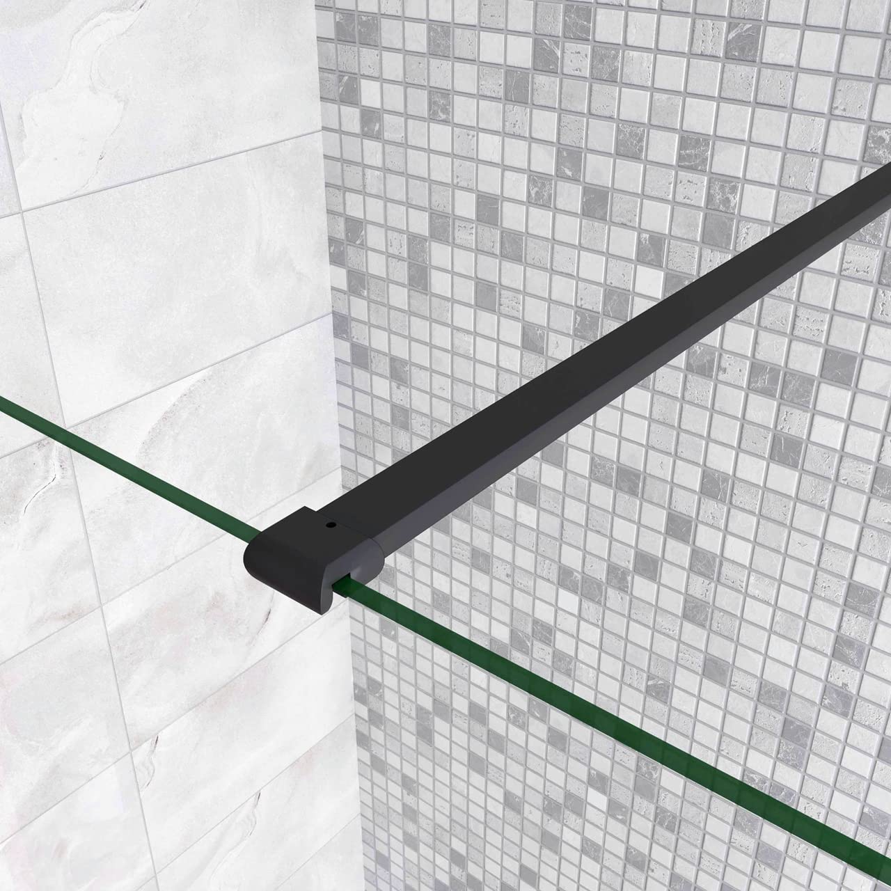 Walk in Doccia 120x200cm Due Pareti (90+30) cm Vetro 8mm Barra 90cm