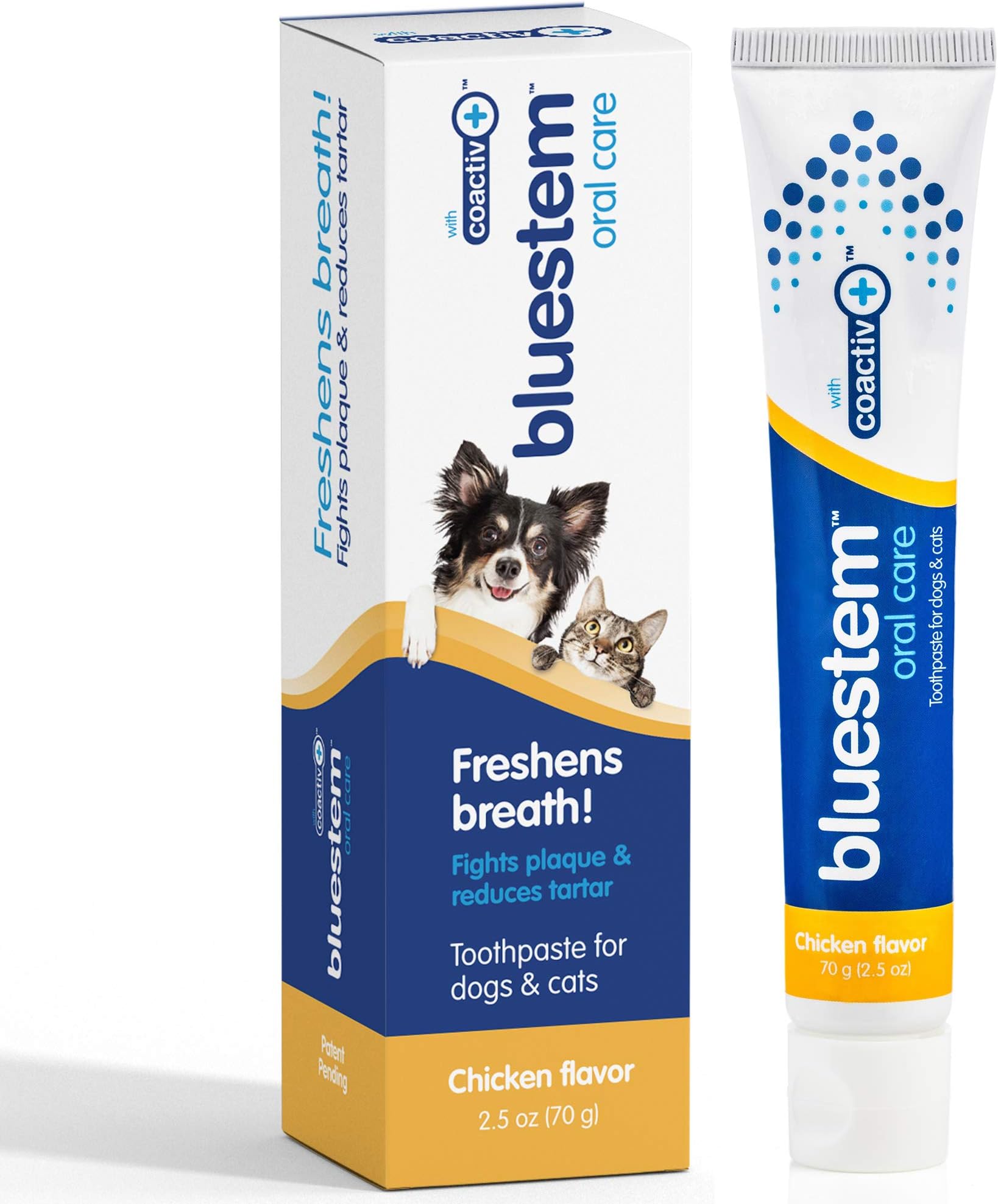 Dog Toothpaste : Chicken Flavor Tooth Paste for Dogs & Cats. Teeth Brushing Cleaner Pet Breath Freshener Oral Care Dental Cleaning Kit. Tartar & Plaque Remover Brushes