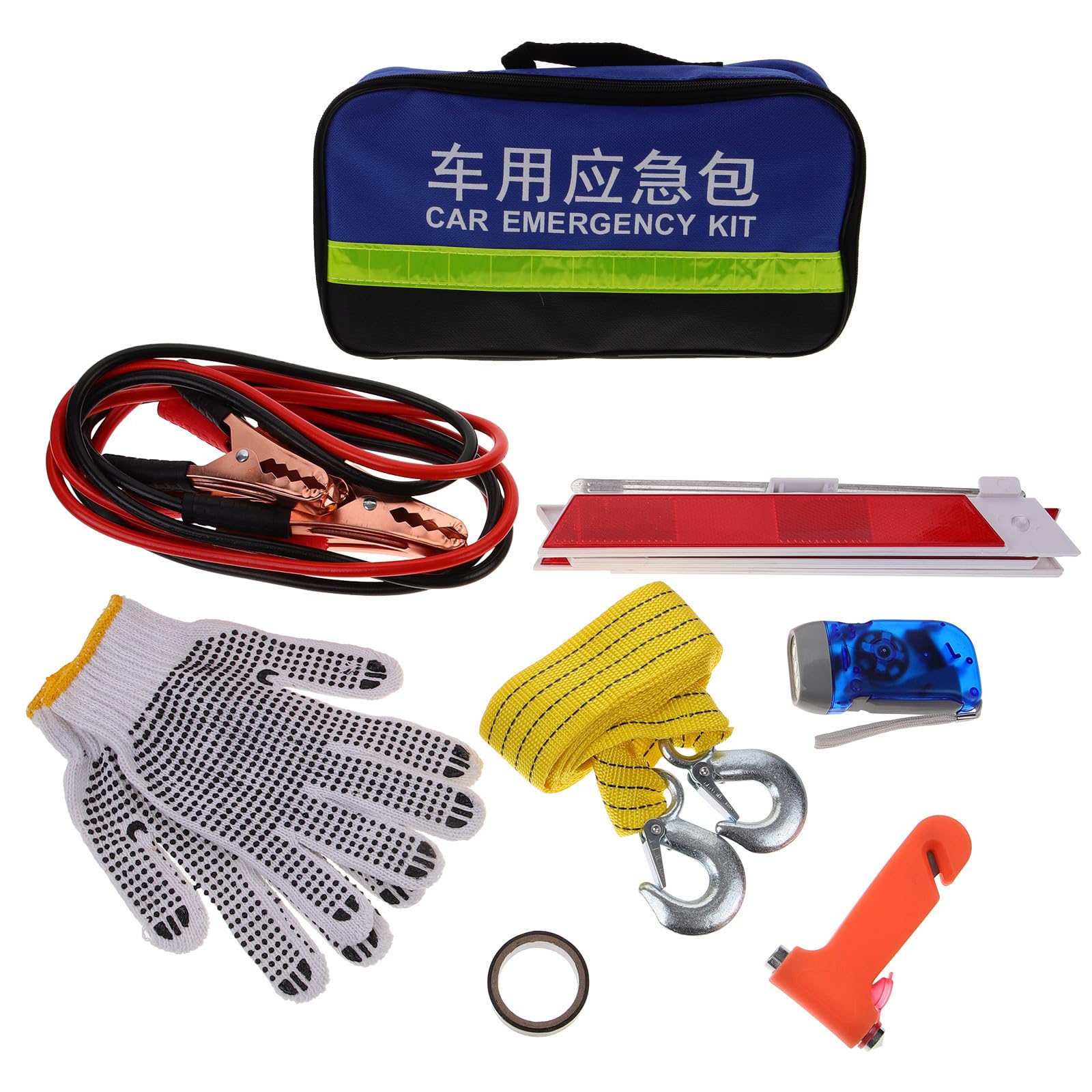 Zerodeko Ensemble D'outils Multifonction pour Voiture en Abs, Caoutchouc et Métal, 1 Set Prêt pour Inspections et Urgences Véhicules
