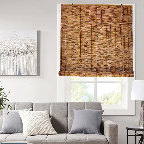 Miniatura 1 de Persianas enrollables para ventanas con elevadorpersianas de bambú sin cordones, 23, 30, 34, 36, 38, 40, 43, 45, 48, 59 pulgadas de ancho, filtro de