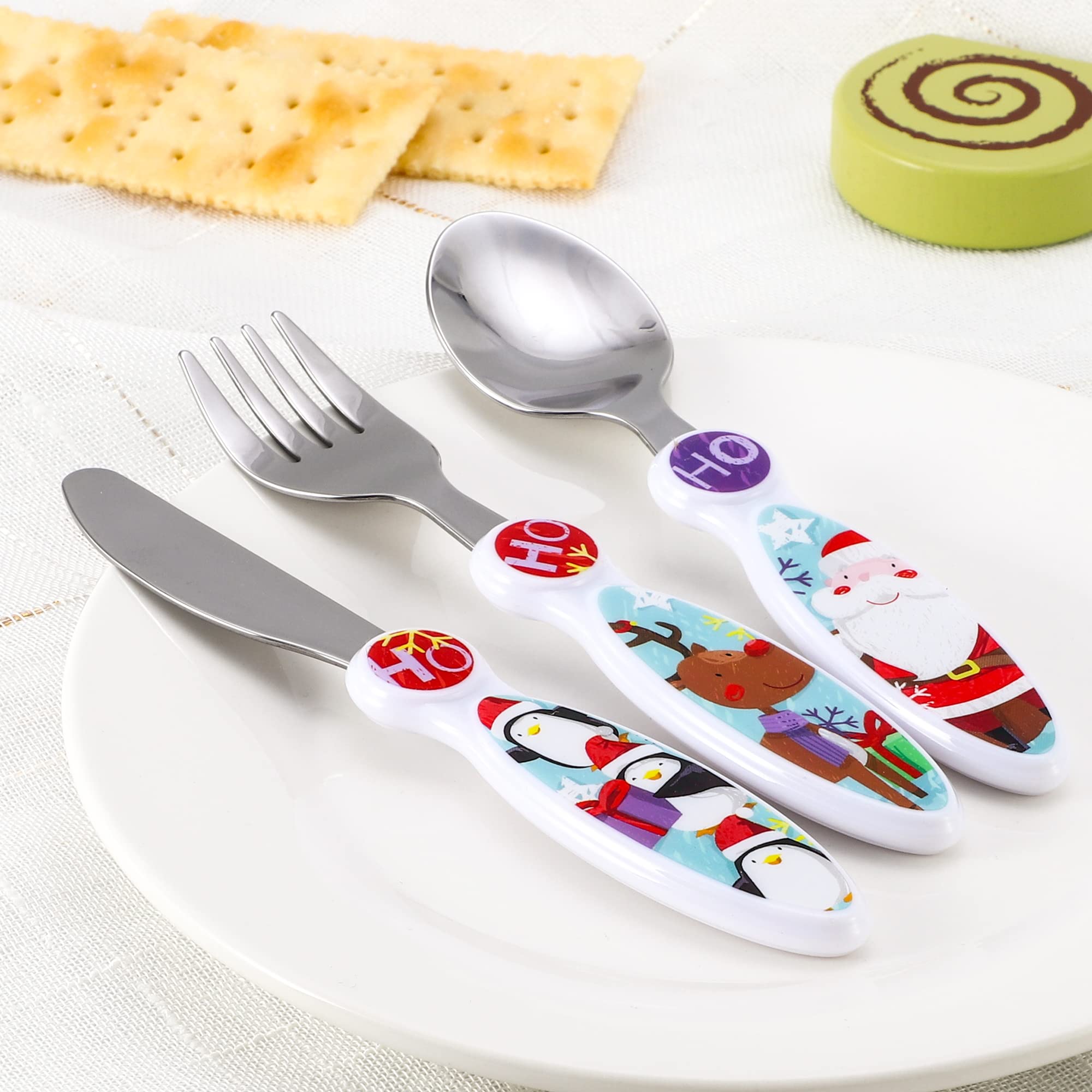 Set Posate Natalizie 5 Pezzi In Acciaio Inox 304 – Forchetta, Coltello, Cucchiai Con Custodia Regalo - 4